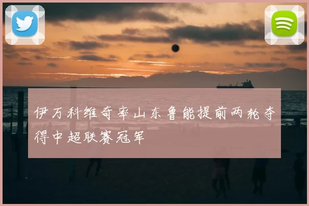 伊万科维奇率山东鲁能提前两轮夺得中超联赛冠军